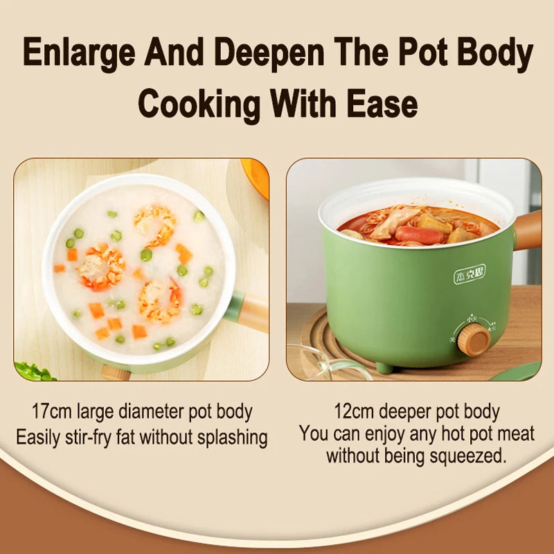 Mini Electric Cooker Multi-functional Cooking Pot Non-stick Frying Pan Ramen Dormitory Small Electric Hot Pot Cooker 220V