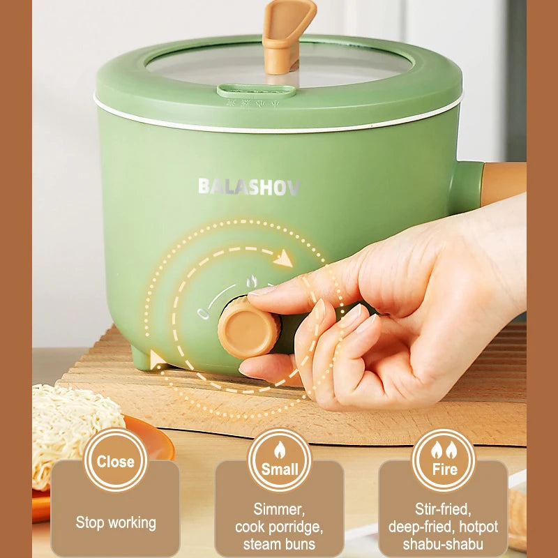 Mini Electric Cooker Multi-functional Cooking Pot Non-stick Frying Pan Ramen Dormitory Small Electric Hot Pot Cooker 220V