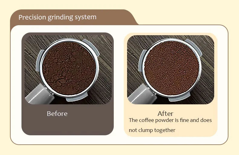 220V Espresso Coffee Machine Home Use Coffee Beans Grinding Coffee Maker Commercial Grinder Coffee Machine Milk Foam