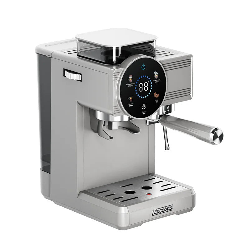 220V Espresso Coffee Machine Home Use Coffee Beans Grinding Coffee Maker Commercial Grinder Coffee Machine Milk Foam