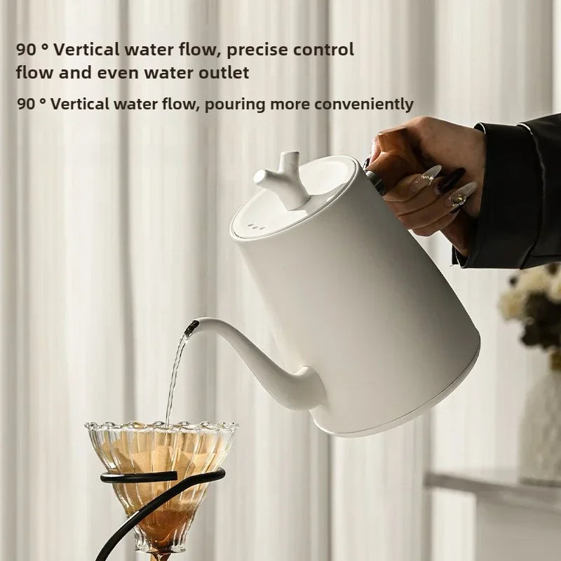 1000W Electric Gooseneck Kettle 1000ml 304 Stainless Steel Coffee Pot Intelligent Temperature LED Display for Coffee Tea