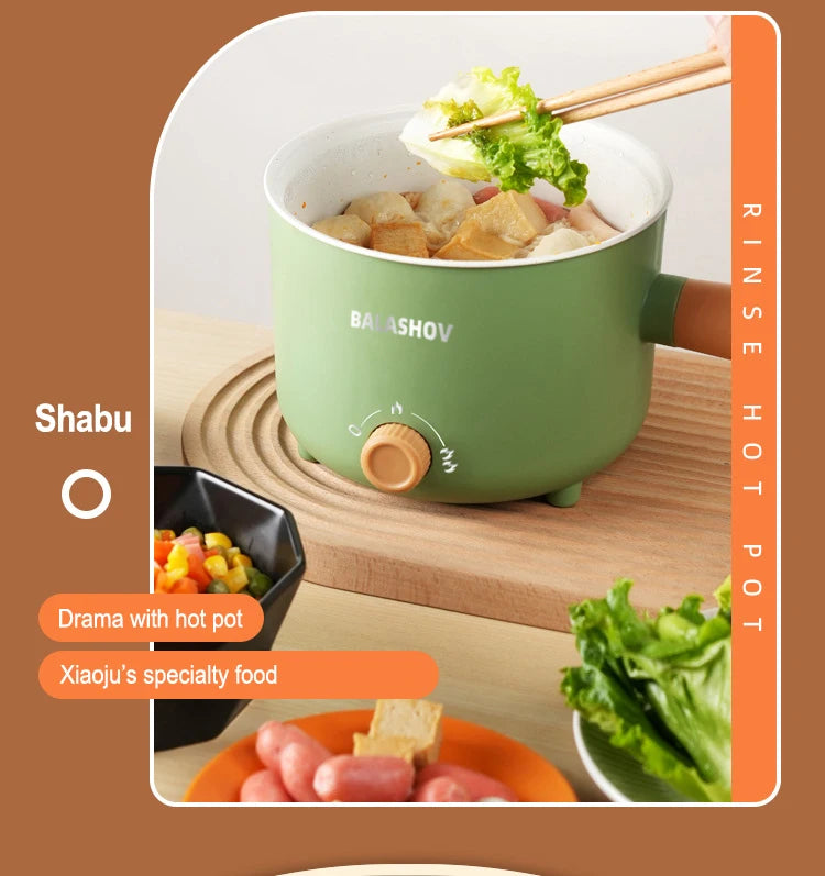 Mini Electric Cooker Multi-functional Cooking Pot Non-stick Frying Pan Ramen Dormitory Small Electric Hot Pot Cooker 220V