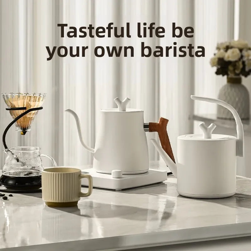 1000W Electric Gooseneck Kettle 1000ml 304 Stainless Steel Coffee Pot Intelligent Temperature LED Display for Coffee Tea