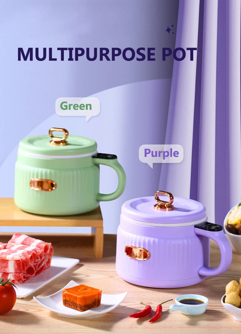 Portable Intelligent Rice cooker Electric skillet Noodles boiling cup hotpot soup stewer Ceramic liner for Dormitory Travel EUUS