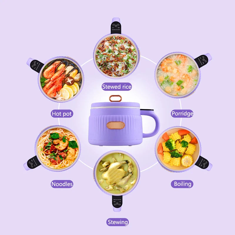 Portable Intelligent Rice cooker Electric skillet Noodles boiling cup hotpot soup stewer Ceramic liner for Dormitory Travel EUUS
