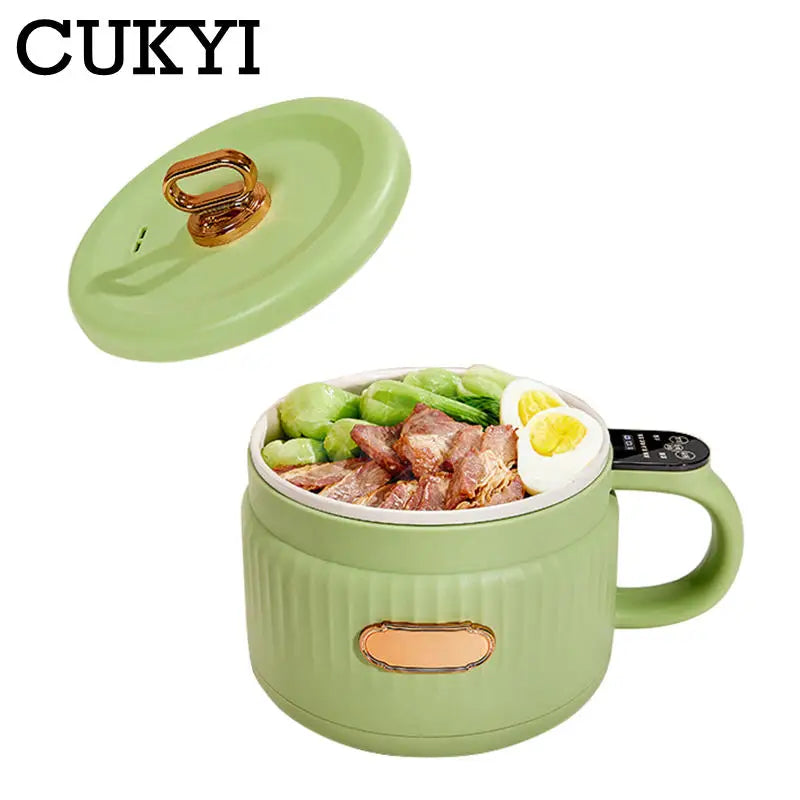 Portable Intelligent Rice cooker Electric skillet Noodles boiling cup hotpot soup stewer Ceramic liner for Dormitory Travel EUUS