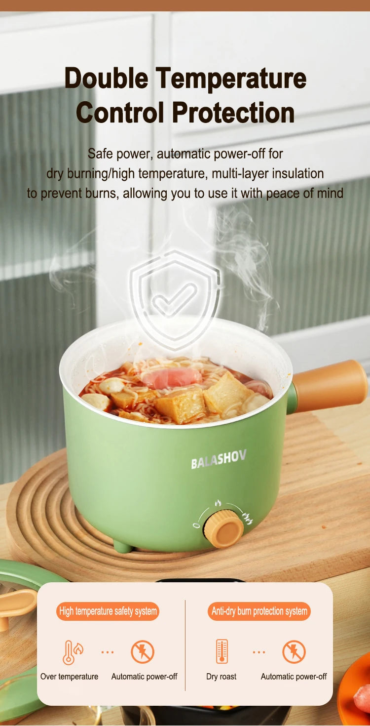 Mini Electric Cooker Multi-functional Cooking Pot Non-stick Frying Pan Ramen Dormitory Small Electric Hot Pot Cooker 220V