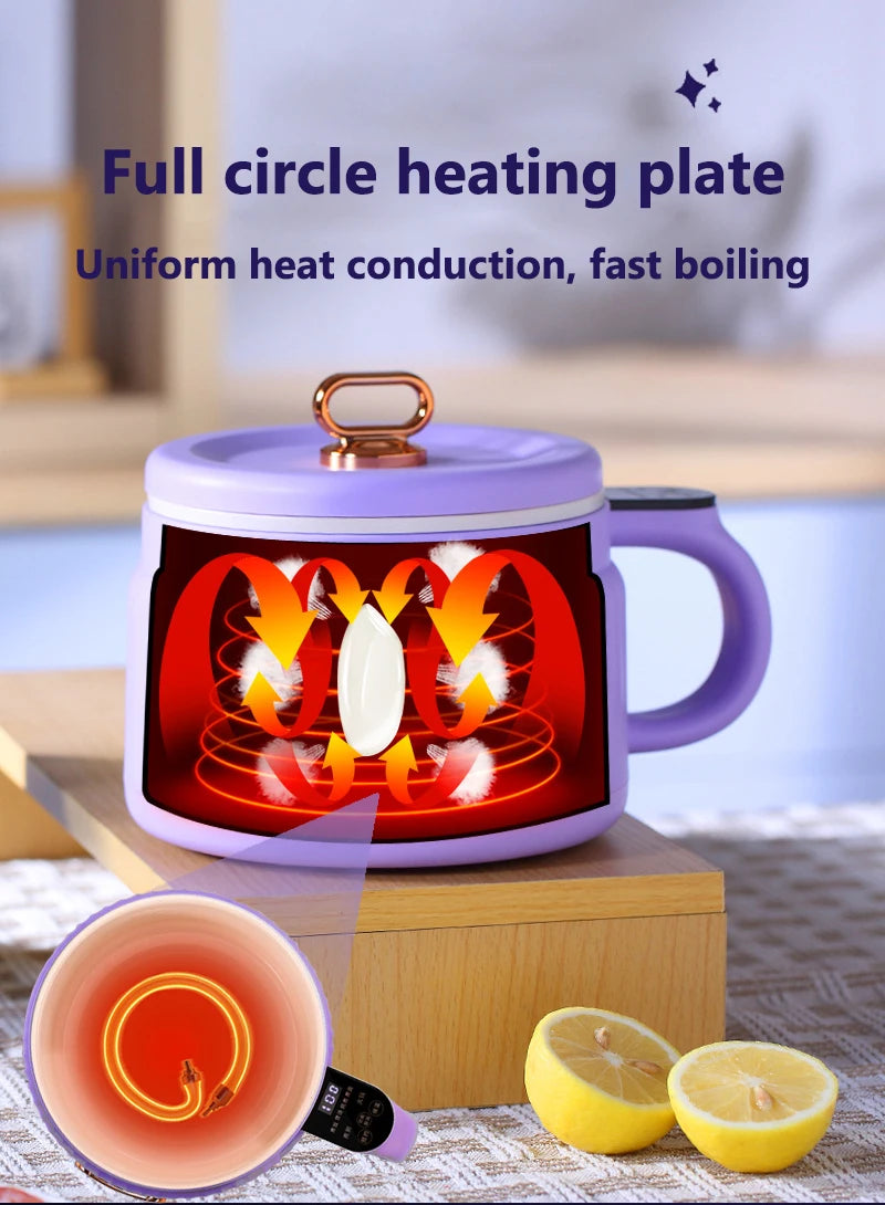 Portable Intelligent Rice cooker Electric skillet Noodles boiling cup hotpot soup stewer Ceramic liner for Dormitory Travel EUUS