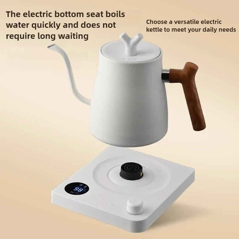 1000W Electric Gooseneck Kettle 1000ml 304 Stainless Steel Coffee Pot Intelligent Temperature LED Display for Coffee Tea