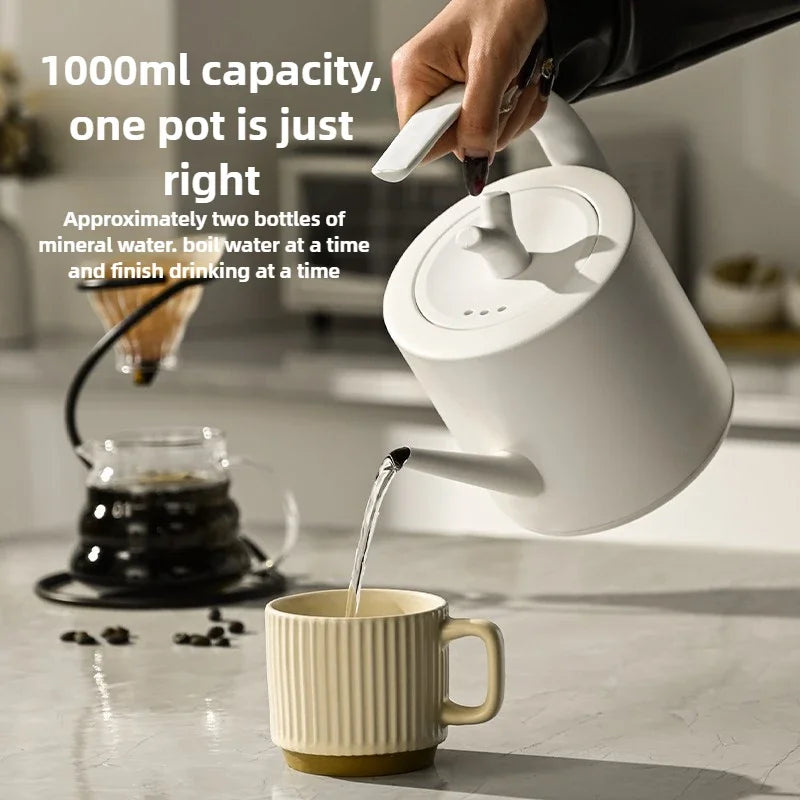 1000W Electric Gooseneck Kettle 1000ml 304 Stainless Steel Coffee Pot Intelligent Temperature LED Display for Coffee Tea
