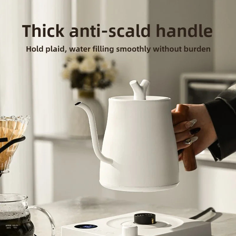1000W Electric Gooseneck Kettle 1000ml 304 Stainless Steel Coffee Pot Intelligent Temperature LED Display for Coffee Tea