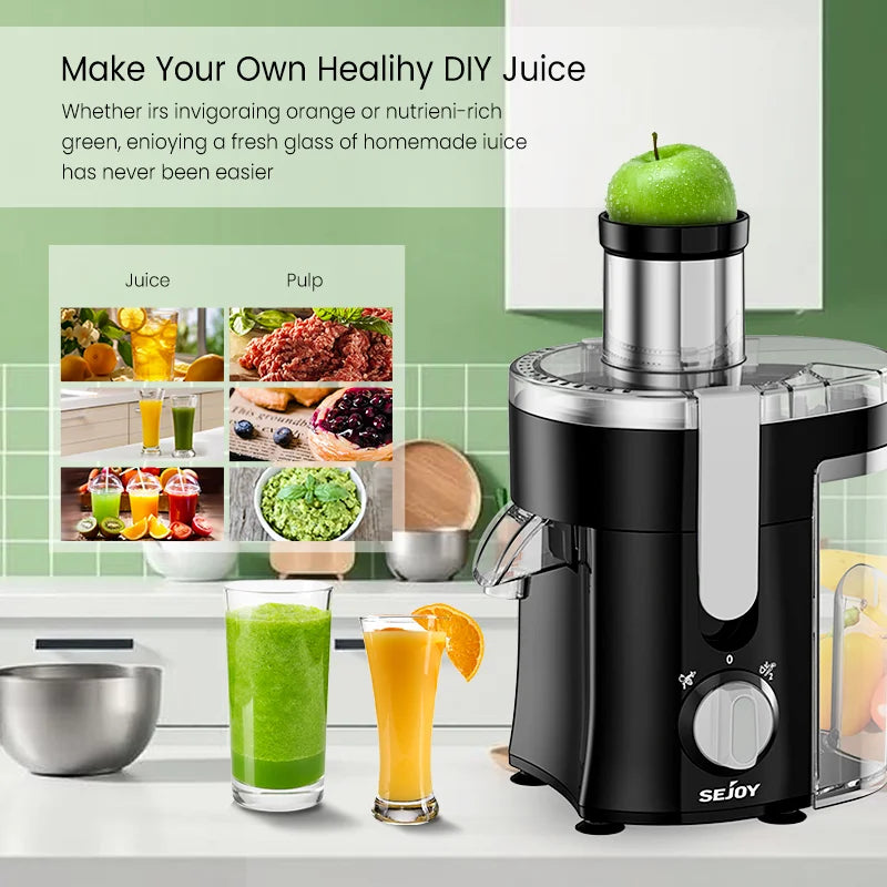 Juicer Machine,Centrifugal Juicer Extractor with Wide Mouth 3” Feed Chute for Fruit Vegetable,Stainless Steel,300W Motor,120V