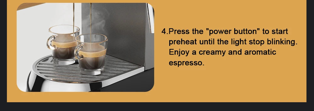 BioloMix 20 Bar Semi Automatic Powder Coffee Machine,with Milk Steam Frother Wand, for Espresso, Cappuccino, Latte and Mocha