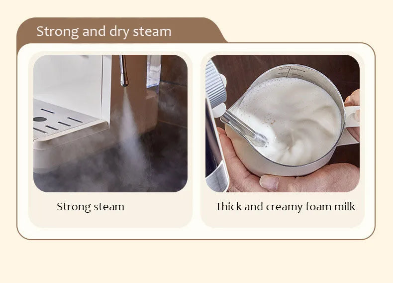 220V Espresso Coffee Machine Home Use Coffee Beans Grinding Coffee Maker Commercial Grinder Coffee Machine Milk Foam