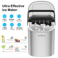 LOEFME Portable Professional Electric Ice Maker 12kg/24h 6 Mins/9pcs Bullet Shaped Ice Cubes W/ Scoop Stainless Steel