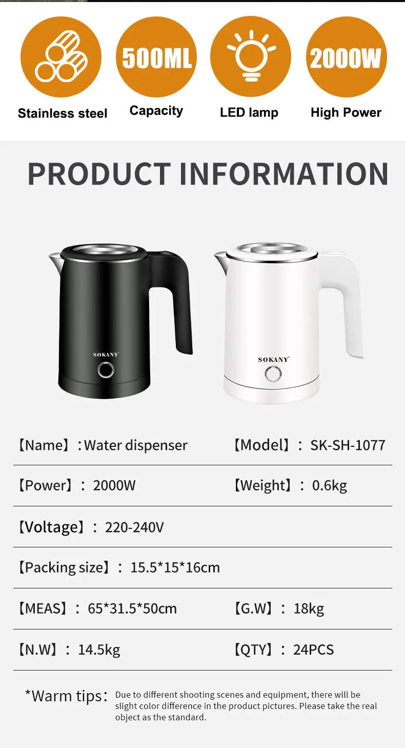 Electric Hot Water Kettle 0.5L