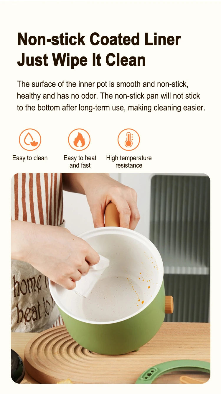 Mini Electric Cooker Multi-functional Cooking Pot Non-stick Frying Pan Ramen Dormitory Small Electric Hot Pot Cooker 220V