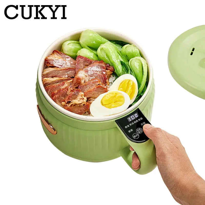 Portable Intelligent Rice cooker Electric skillet Noodles boiling cup hotpot soup stewer Ceramic liner for Dormitory Travel EUUS