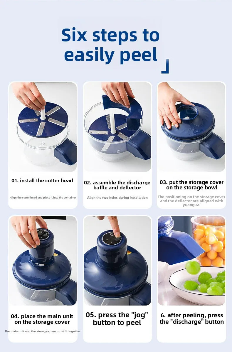 Electric Fruit Peeler Rechargeable Peeling Machine Portable Grape/tomato/Garlic Peeler Fruit Peeling Knife Tools