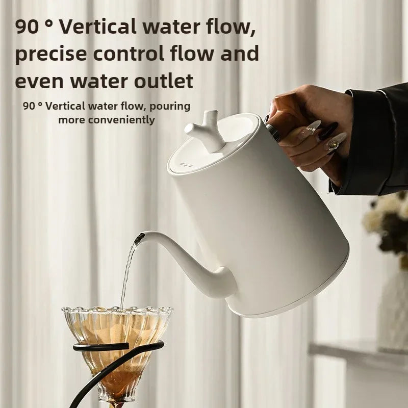 1000W Electric Gooseneck Kettle 1000ml 304 Stainless Steel Coffee Pot Intelligent Temperature LED Display for Coffee Tea