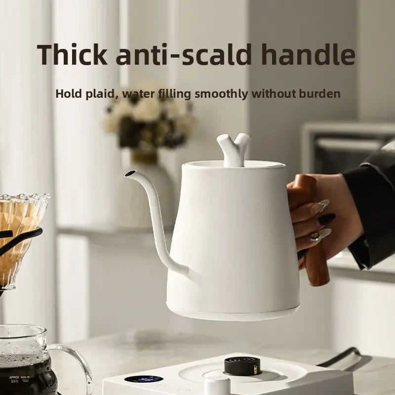 1000W Electric Gooseneck Kettle 1000ml 304 Stainless Steel Coffee Pot Intelligent Temperature LED Display for Coffee Tea